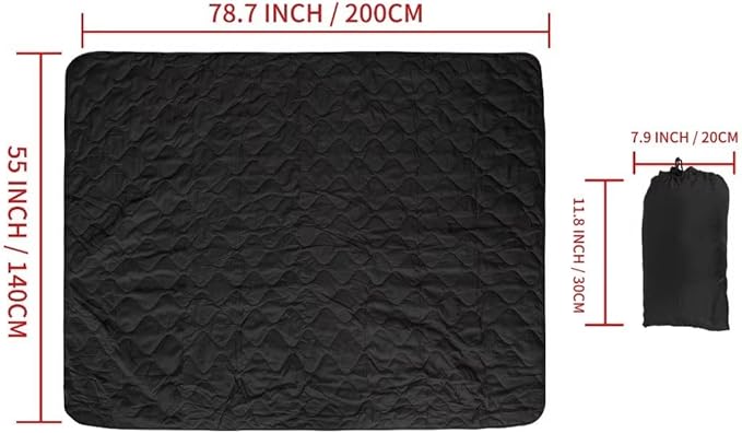 LOOGU Camo Blanket Waterproof Insulation Poncho Liner for Outdoor Camping, Hiking, Hunting, Survival, Backpacking, Picnicking