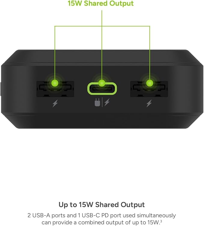 Mophie powerstation prime20 - Ultra-Compact Portable Power Bank with 20,000mAh Internal Battery, 18W USB-C PD Fast Charging, 3-Device Simultaneous Charging, White Floral