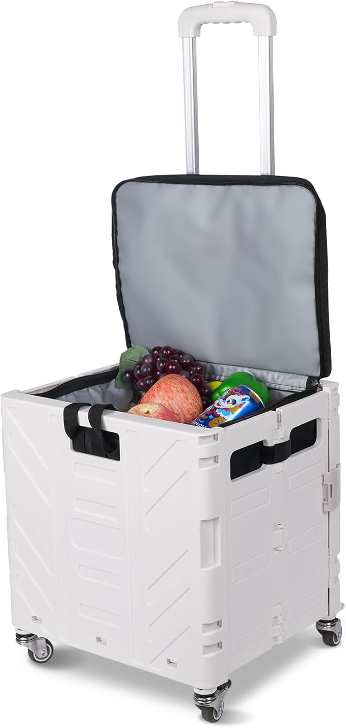 Cooler Bag Wheeled,Large Insulated Rolling Cooler Collapsible Leakproof Portable Hard Framed Ice Packs for Camping Picnic Beach Travel