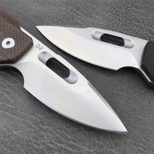 Generic GC002 Pocket Folding Knife, 7.0in 8Cr13Mov Blade Flax Handle Utiltiy Knife with Carry Belt Clip for Camping Hikking, Edc Assisted Opening Knife for Man Woman (Brown)