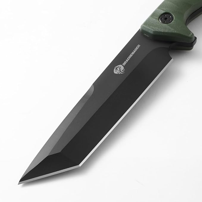 Tanto Fixed Blade Knife, Tactical Fixed Blade Knife, 5mm Thick Full Tang Survival with Sheath for Hunting, Camping, and Adventure