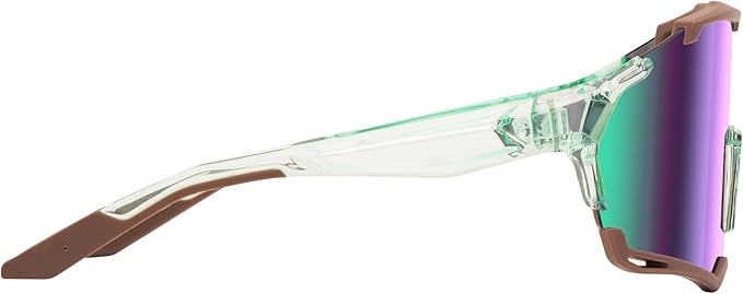 Sports Sunglasses – UV400 REVO Mirror Lens, Ultra-Light TR90 Full Frame, Adjustable Nose Pads, Anti-Slip Arms – Cycling Running Hiking Triathlon – green
