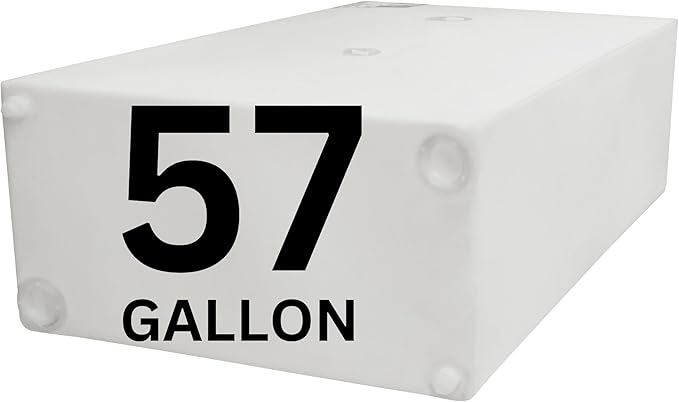 57 Gallon RV Fresh Water Tank, Potable Water Storage Tank for Drinking, Cooking, Cleaning, Showering, for Campers, Trailers, Motorhomes, RVs, Cube Shape, 43" x 25" x 13" (WT-5553)