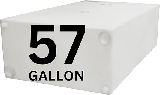 57 Gallon RV Fresh Water Tank, Potable Water Storage Tank for Drinking, Cooking, Cleaning, Showering, for Campers, Trailers, Motorhomes, RVs, Cube Shape, 43" x 25" x 13" (WT-5553)