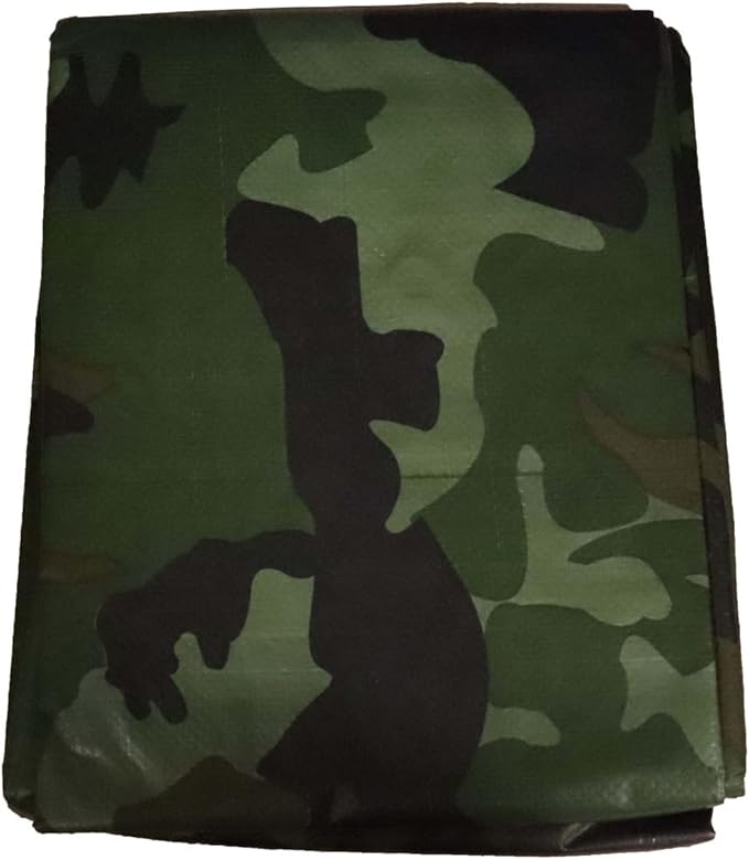 Camouflage Reversible Waterproof Tarp - 5 mil Thickness - Laminated, Heavy Duty, Tear Resistant - Protective Camping Tarp & Multipurpose Cover (12'x16', Green & Brown Camo)