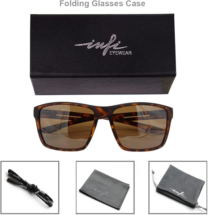 INFI Fishing Polarized Sunglasses for Men Driving Running Golf Sports Glasses Square UV Protection Designer Style Unisex
