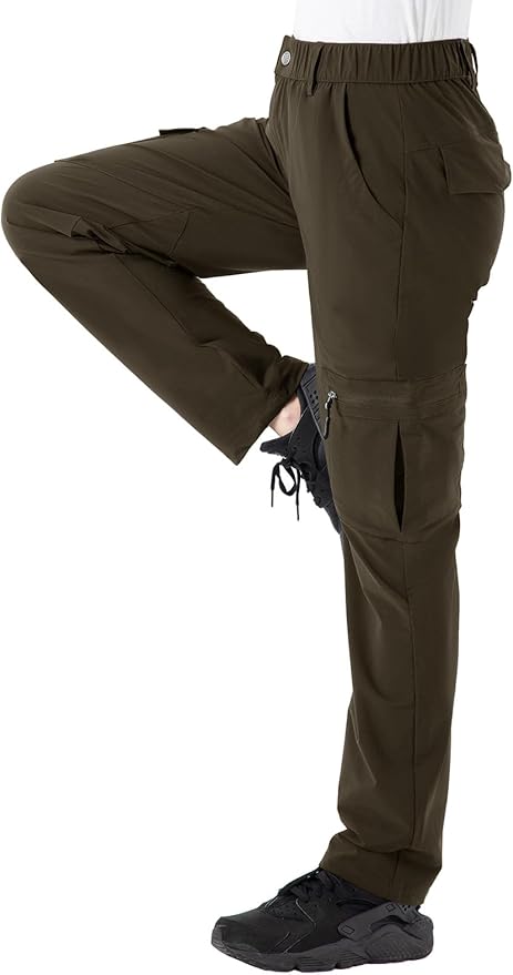 Rdruko Women's Hiking Cargo Pants Water-Resistant Quick Dry UPF 50+ Travel Camping Work Pants Zipper Pockets