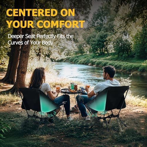 Overmont Ultralight Portable Camping Chair- Lightweight Folding Backpacking Chair, Support up to 330Lbs Compact Beach Chair for Adults with Carry Bag for Backpack Hiking Fishing Outdoor Camp Travel