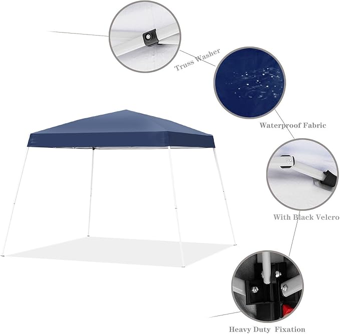 GDY Outdoor 8x10 Ft Pop Up Canopy Tent,Portable Instant Folding Shelter Gazebos, Patio Canopy with Carrying Bag,Navy Blue.