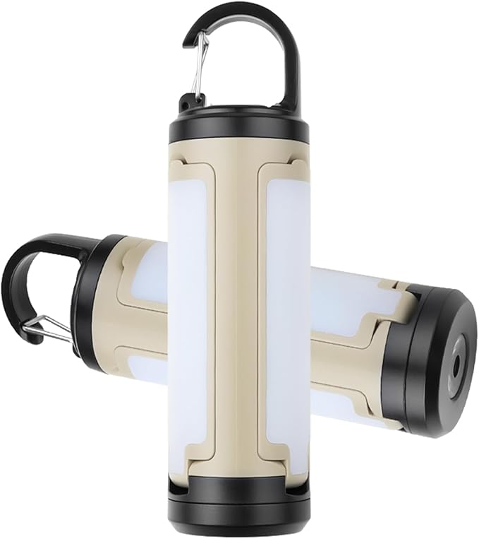 Foldable LED Camping Lights Rechargeable,1200mAh LED Camping Lantern with 6 Modes Lighting, Portable Flashlight, Multifunctional Tent Lights for Camping, Hiking, Fishing, Emergencies - 1 Pack