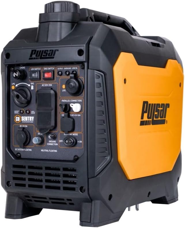 Pulsar 2700 Watt Portable Inverter Generator, Dual Fuel Gasoline & Propane, CO Sensor, Super Quiet, Use for Jobsite, Camping, Outdoor & Home, NE27BISCO