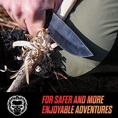 Holtzman's Gorilla Survival Naked Bloodline Full Tang Fixed Blade Survival Knife with Kydex Sheath - Durable and Versatile for Bushcraft, Camping, and Hiking
