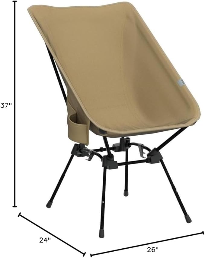 Sugoi Chair - A Portable Camping and Backpacking Chair - Adjustable to The Ideal Height and Seating - Angle for Any Outdoor Activity - Tan