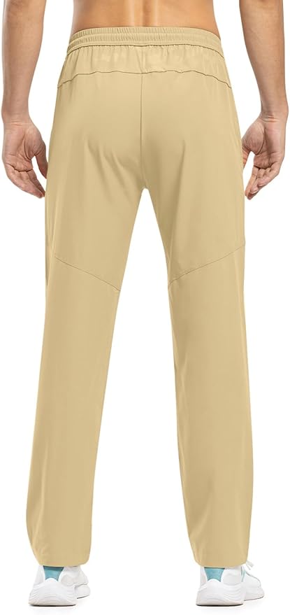 TBMPOY Men's Lightweight Hiking Travel Pants Breathable Athletic Fishing Active Joggers Zipper Pockets