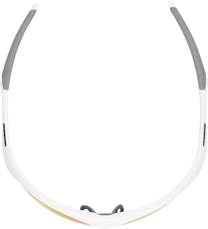Rawlings Cleat Chaser Blade Sport Sunglasses for Men, Shiny White/Rainbow Mirror, 69mm