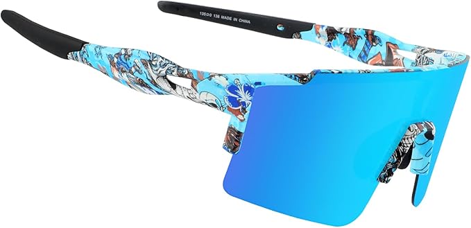 OULAIQI Cycling Sunglasses Polarized Sunglasses for Cycling Men Women with 1 Lens or 3 Interchangeable Lens Baseball Glasses