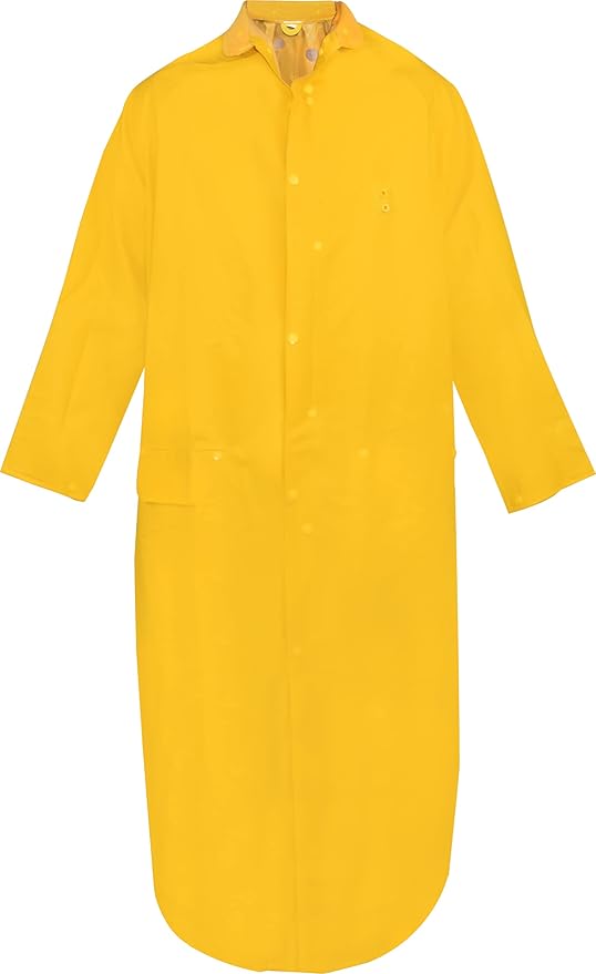 Ironwear 9221FR Flame Retardant Rain Jacket Riding Coat with Detachable Hood and Vented Back Yellow