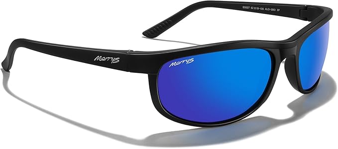MERRY'S Wrap Around Sport Polarized Sunglasses for Men Women Driving Fishing Cycling Running UV400 Protection S3027
