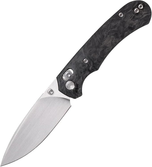 Folding Pocket Knife,3.31” M390 Blade,Erogonomic Titanium Handle,Hunting Survival Knife,EDC Knife for Hunting Camping Survival Outdoor Fishing Hiking(Black&Grey)