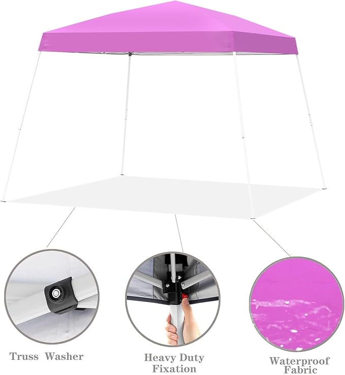 GDY Outdoor 8x10 Ft Pop Up Canopy Tent,Portable Instant Folding Shelter Gazebos, Patio Canopy with Carrying Bag, Pink.