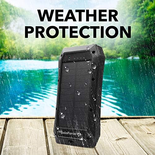 Solar Power Bank - 2000mAh Wireless Portable Charger for iPhone Android | Fast Charging Powerbank | Built-in Qi Panel, USB C Outlets, LED Light | Waterproof External Battery Pack for Camping