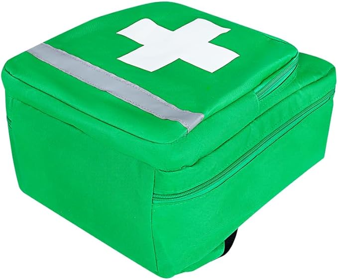Red Emergency Bag First Aid Backpack Empty Medical First Aid Treatment First Responder Trauma Bags for Camping Cycling Outings Daycare (Green)
