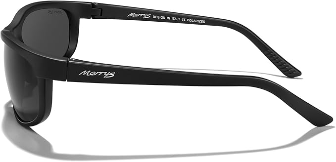 MERRY'S Wrap Around Sport Polarized Sunglasses for Men Women Driving Fishing Cycling Running UV400 Protection S3027
