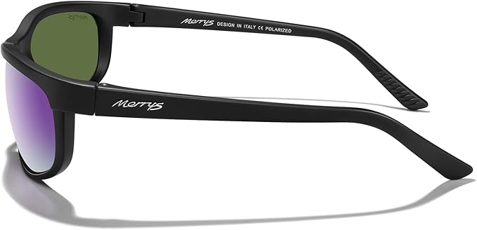 MERRY'S Wrap Around Sport Polarized Sunglasses for Men Women Driving Fishing Cycling Running UV400 Protection S3027