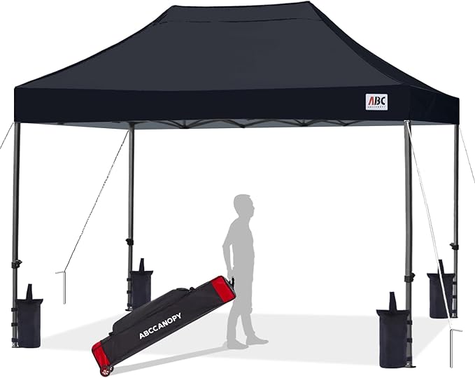 ABCCANOPY Patio Pop Up Canopy Tent 10x15 Commercial-Series (Black)