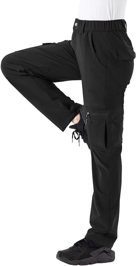 Rdruko Women's Hiking Cargo Pants Water-Resistant Quick Dry UPF 50+ Travel Camping Work Pants Zipper Pockets