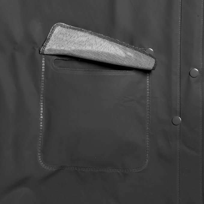 Ironwear 9221FR Flame Retardant Rain Jacket Riding Coat with Detachable Hood and Vented Back Black