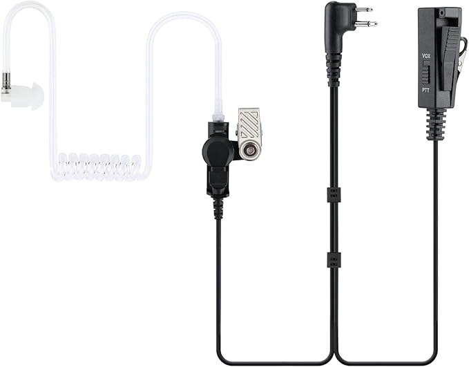Covert Acoustic Tube Walkie Talkie Earpiece Surveillance Headset with Mic Compatible with CLS1110 Motorola Two Way Radio