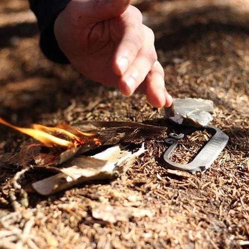 Flint and a Steel Striker Made from Carbon Steel Traditional Hand Forged Fire Starter Comes with English Flint Stone and Emergency Tinder Jute Carry Bag