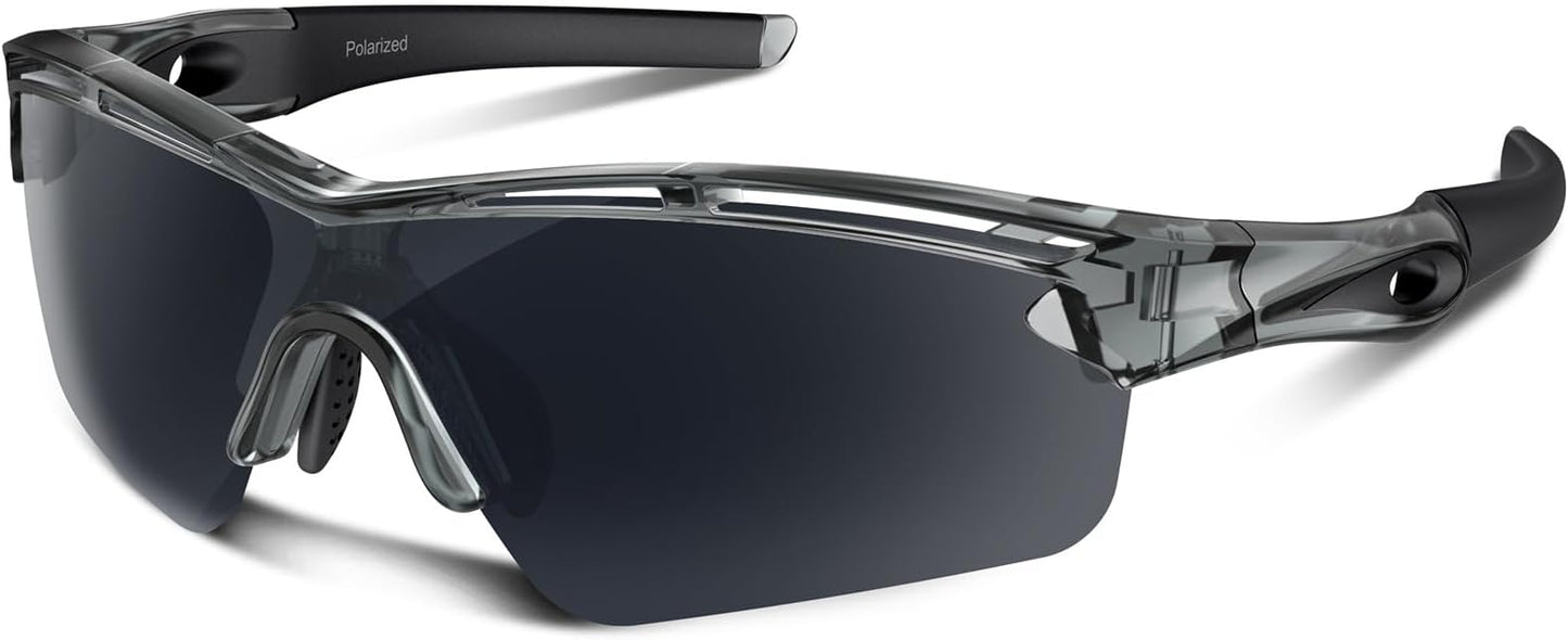 Rosemal Sports Sunglasses Polarized Cycling Sunglasses Running Driving Fishing Hiking for Men Women UV400 TAC TR90