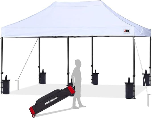 ABCCANOPY 10x20 Easy Pop Up Canopy Tent, White