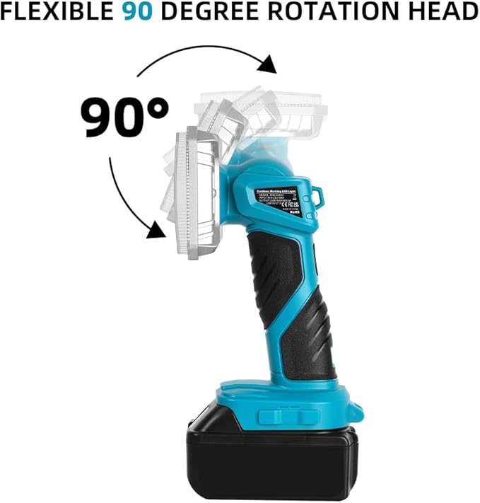 18W Cordless 2000LM LED Flashlight for Makita 18V Lithium-ion Battery, 5" Zinc Alloy Handheld Work Light with USB Charger Port for Camping, Hiking, Climbing, Job Site, Indoor & Outdoor Use