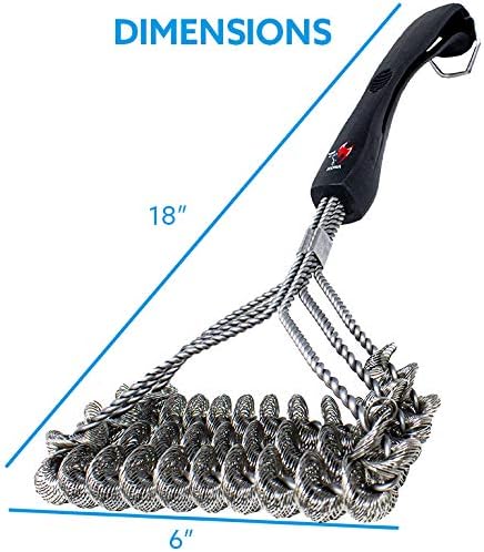 Kona Safe/Clean Grill Brush - Bristle Free BBQ Grill Brush for Outdoor Grill- 100% Rust Resistant Stainless Steel Barbecue Grill Cleaner - Safe for Porcelain, Ceramic, Steel, Cast Iron, Grilling Gift