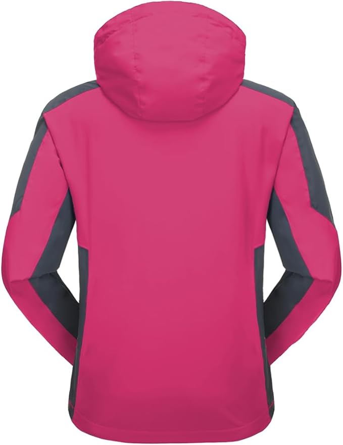 Women's Hooded Waterproof Rain Jacket Windproof Windbreaker Outdoor Raincoats for Gardening Hiking