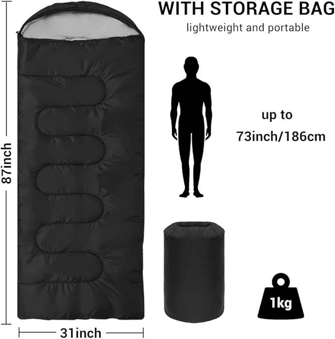 Adult Single Sleeping Bag Gray Heated 5 Heating Zones 3 Adjustable Heating for Cold Weather with Compression Bag