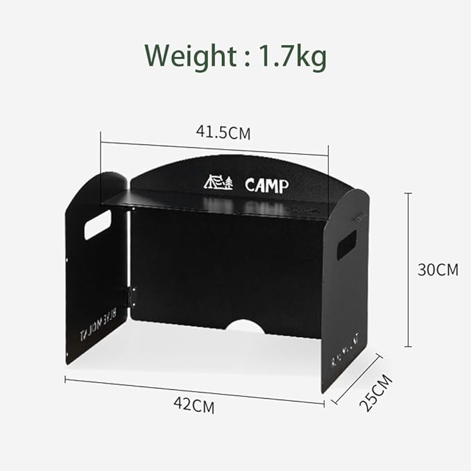HUIOP Foldable Camping Wind Shield Portable Gas Stove Windproof Screen for BBQ Cooking