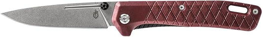 Gerber Gear Zilch Folding Pocket Knife, 3.1 Inch Plain Edge Blade, Drab Red
