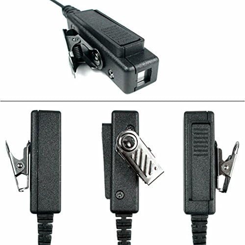 D Shape Earpiece Headset with Big PTT for 2 Pin Walkie Talkie Radio Compatible with Baofeng Kenwood Arcshell V-5R BF-F8HP BF-888S AR-5