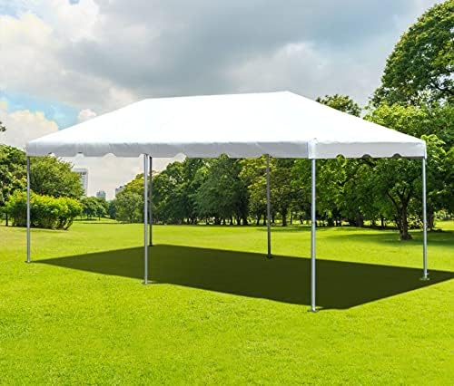 Party Tents Direct 10'x20' Weekender West Coast Tent Frame Party Tent (White) PVC Top with Storage Bag - Tents for Parties, Weddings, Birthdays, Banquets, Fiestas, Workshop, Outdoor Event