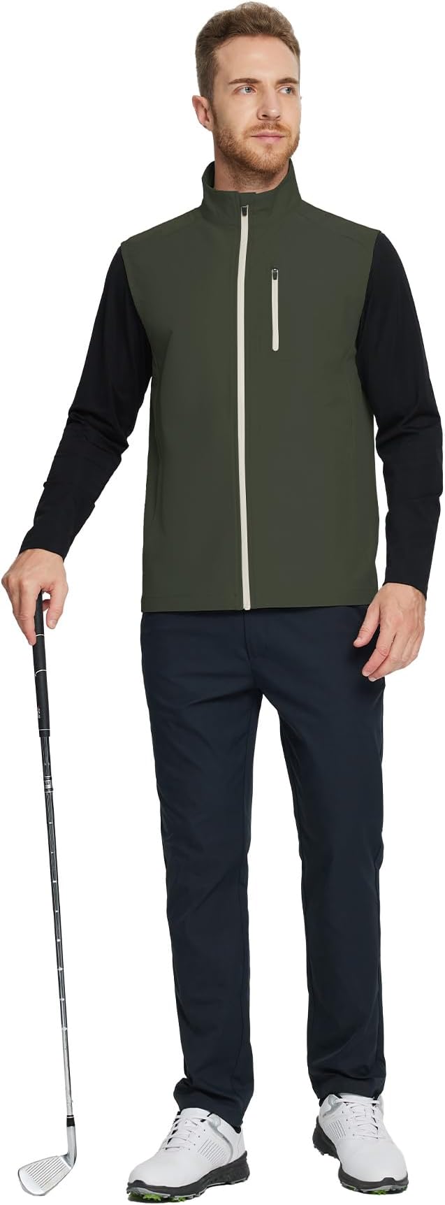 M MAELREG Mens Vests Outerwear Windproof Lightweight Softshell Vests Zip Pockets Sports Sleeveless Jacket Golf Vests for Men