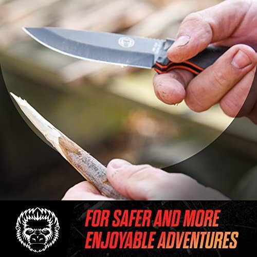 Holtzman's Gorilla Survival Naked Bloodline Full Tang Fixed Blade Survival Knife with Kydex Sheath - Durable and Versatile for Bushcraft, Camping, and Hiking