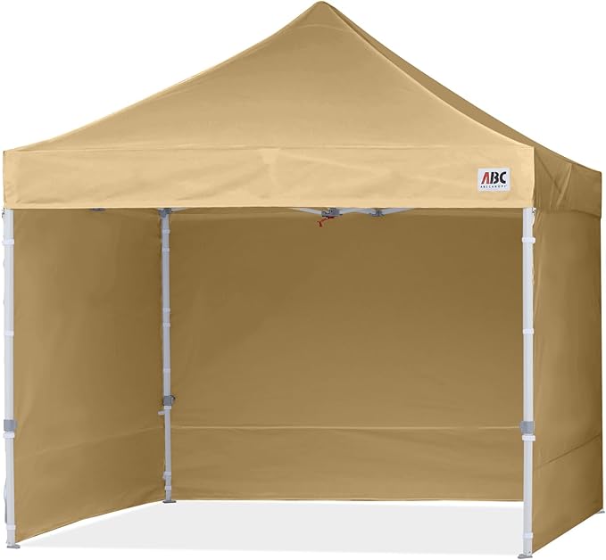 ABCCANOPY Easy Pop Up Canopy Tent with Sidewalls 8x8 Commercial -Series, Beige