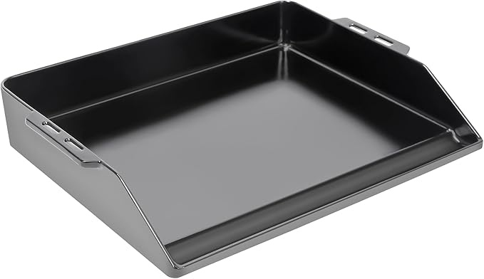 Universal Cast Iron Cooking Griddle 18" x 14", Porcelain Nonstick Coating Griddle, Flat Top Grill Plate with Extra High Sidewalls, for Gas Grills, Oven, Stove