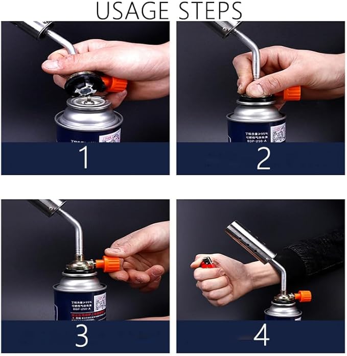 Butane torch, kitchen cooking torch, barbecue and welding, can be used in 360 ° reverse direction, adjustable flame, suitable for barbecue, baking, jewelry, welding, etc. (Butane is not included) (2)