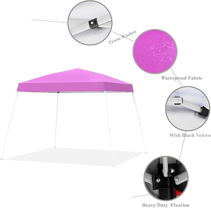 GDY Outdoor 8x10 Ft Pop Up Canopy Tent,Portable Instant Folding Shelter Gazebos, Patio Canopy with Carrying Bag, Pink.