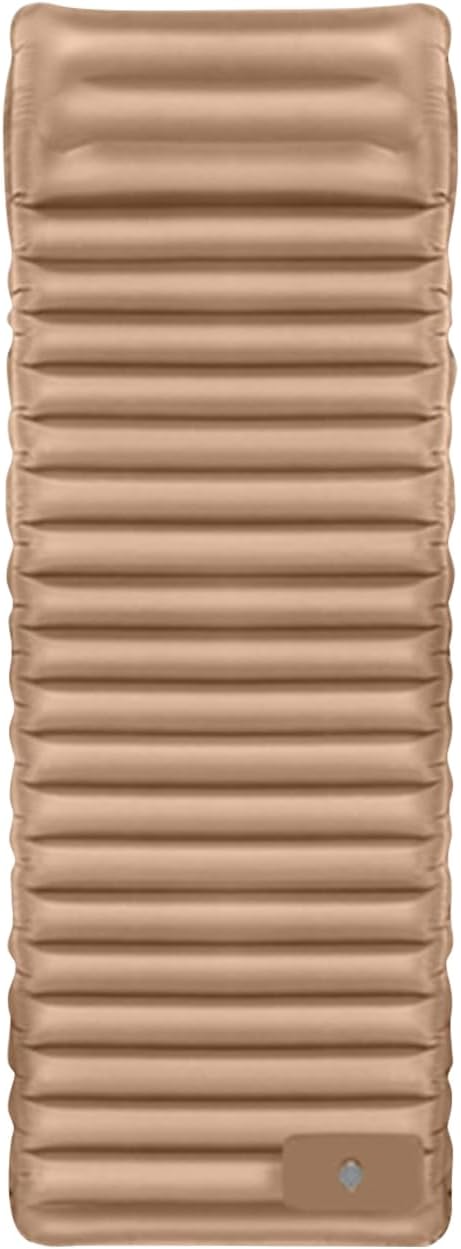 Ergocar Camping Sleeping Pad, Thick -Fledgling Sleeping Pad, Built -in Foot Pump, Lightweight Wild Camp Inflatable Mattress, Waterproof Nylon Fabric, Suitable for Camping, Backpack, Hiking Travel